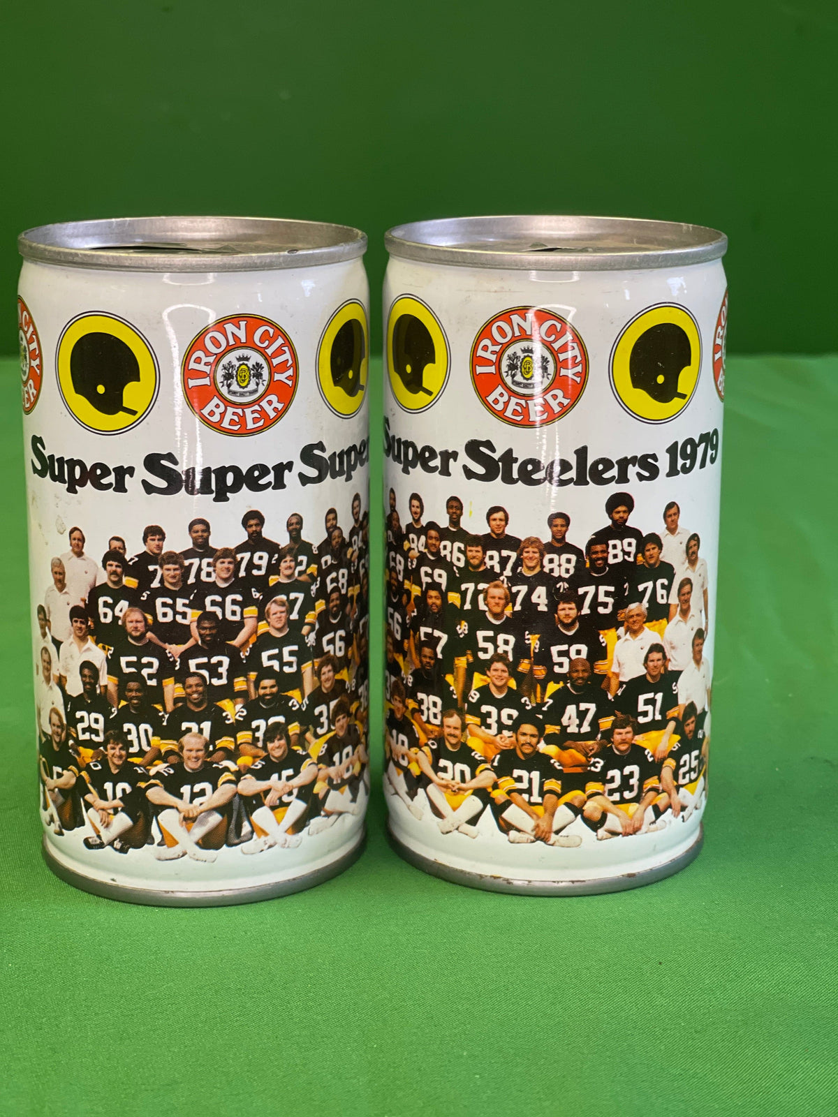 NFL Pittsburgh Steelers Iron City Lot of 2 1979 Steel Super Beer Cans