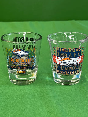 NFL Denver Broncos Super Bowl XXXIII Set of 2 Shot Glasses