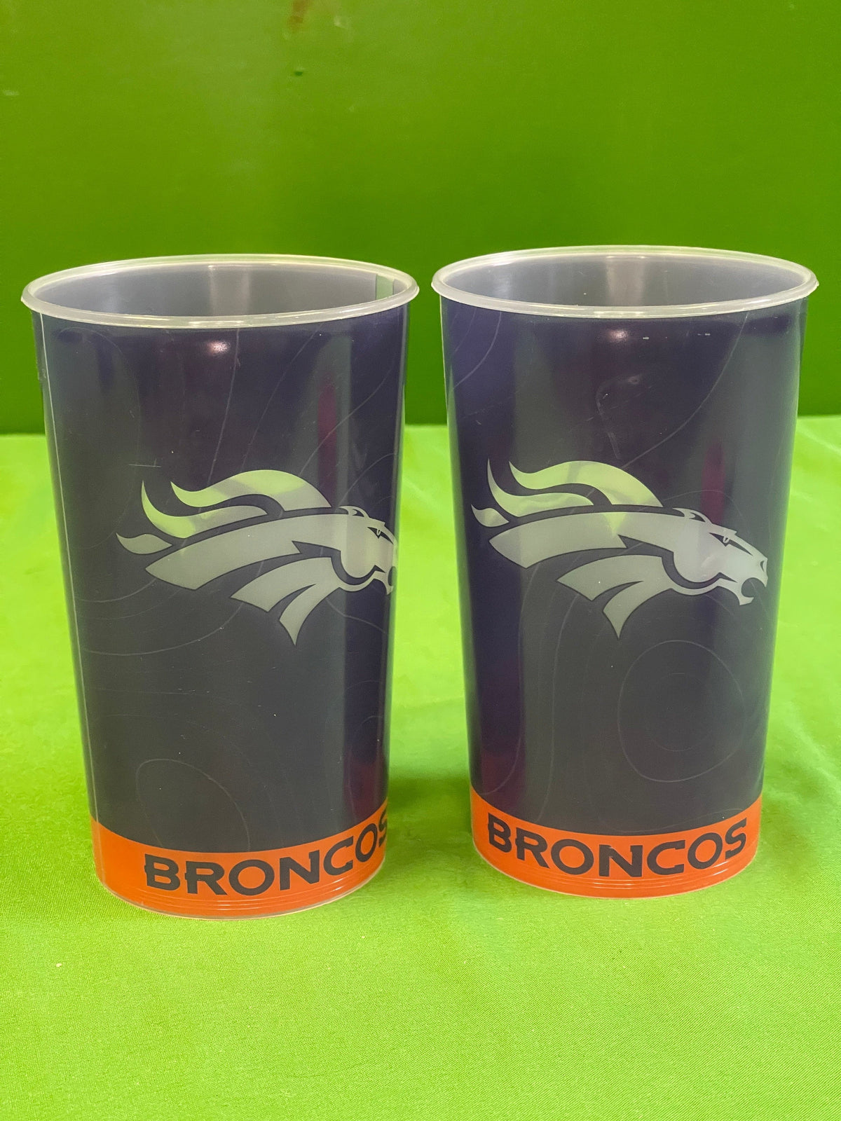 NFL Denver Broncos Set of 2 Plastic Stadium Cups