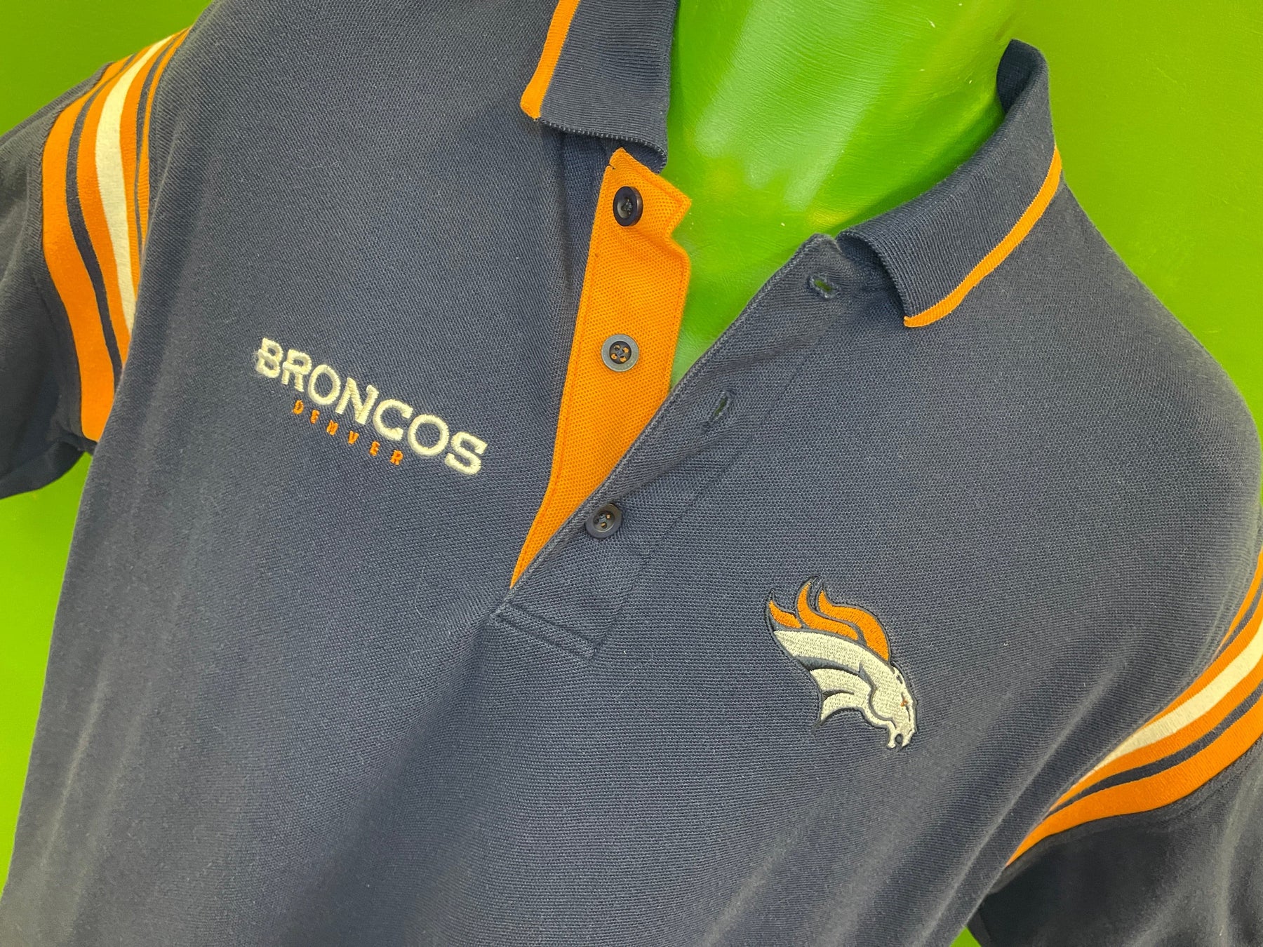 NFL Denver Broncos Dark Blue Golf Polo Shirt Men's Large