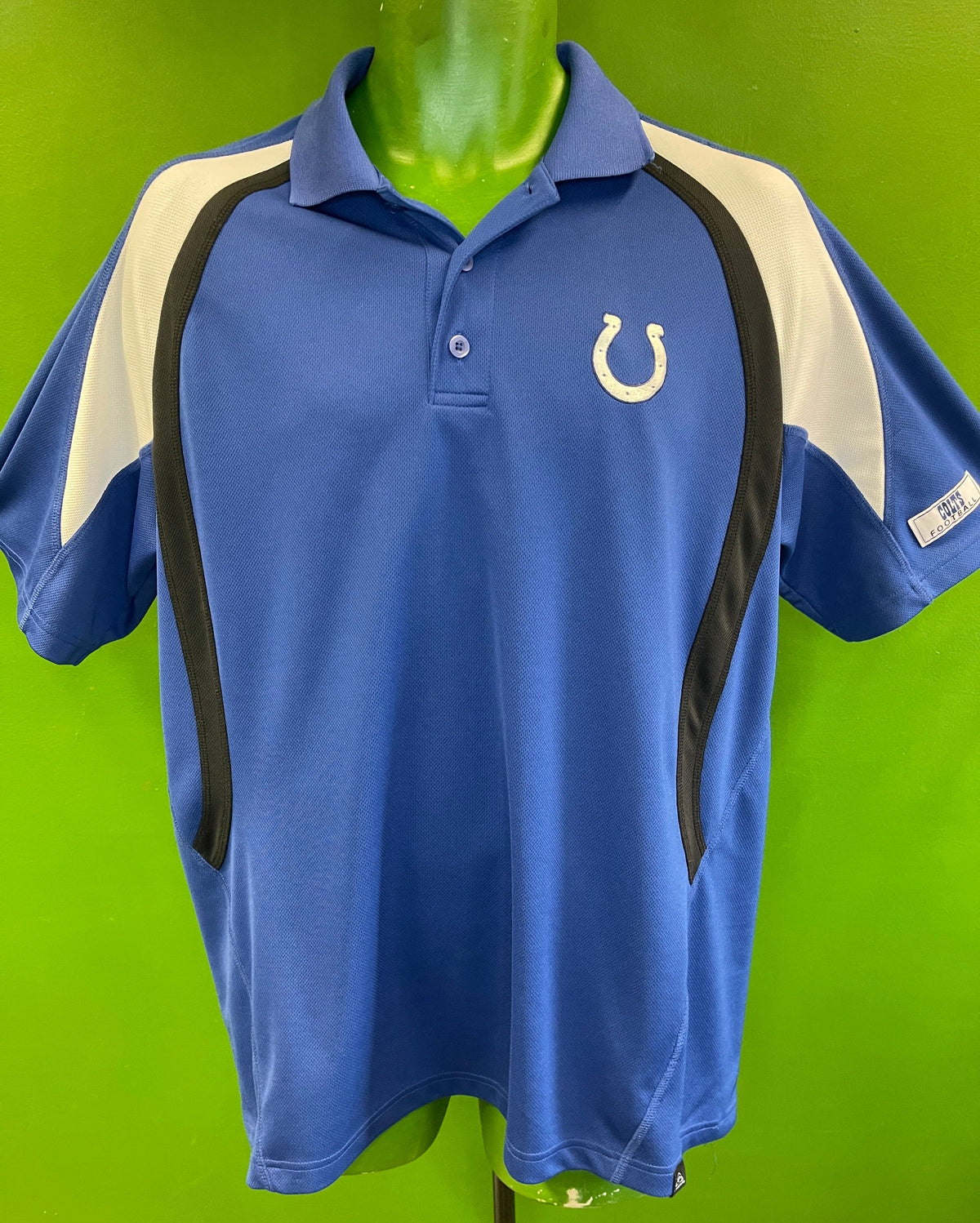 NFL Indianapolis Colts Lightweight Blue Golf Polo Shirt Men's Large