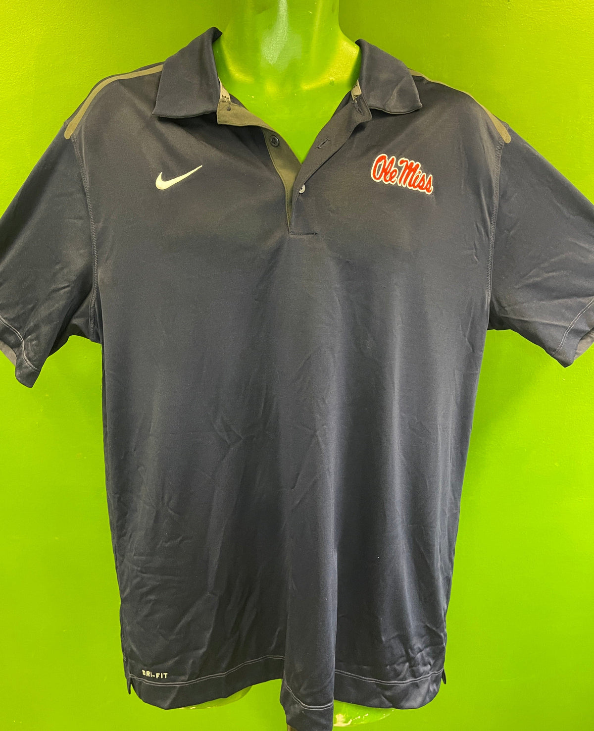 NCAA Ole Miss Mississippi Rebels Dri-Fit Sheer Golf Polo Shirt Men's Large