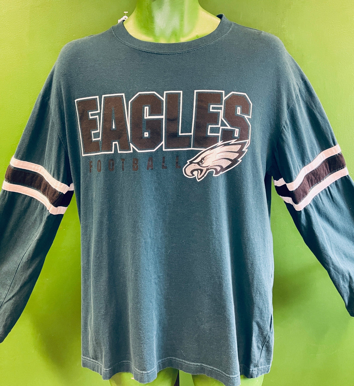 NFL Philadelphia Eagles 100% Cotton L/S T-Shirt Men's Large