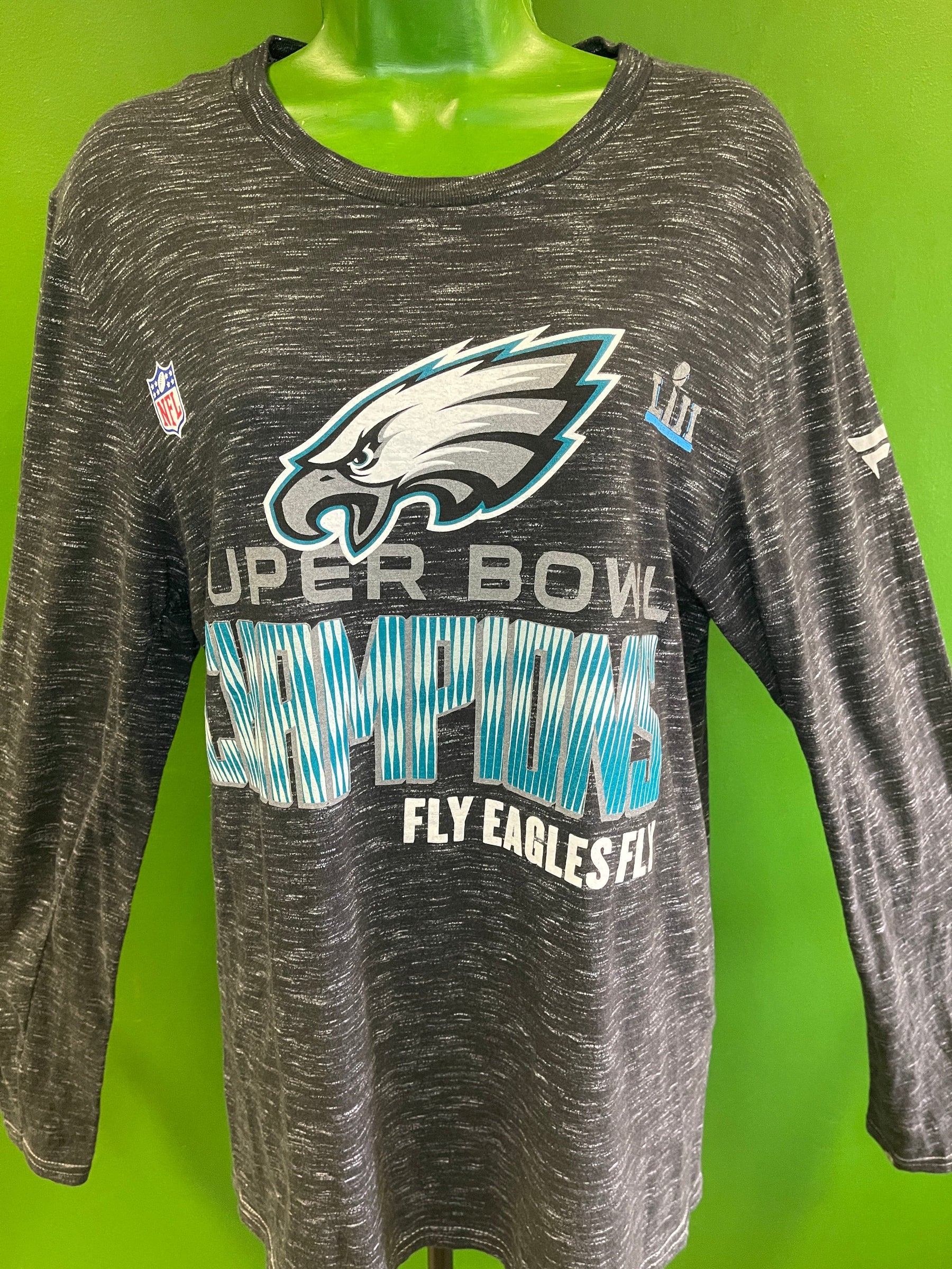 NFL Philadelphia Eagles Fanatics Super Bowl LII Space Dye L/S T-Shirt Men's Small