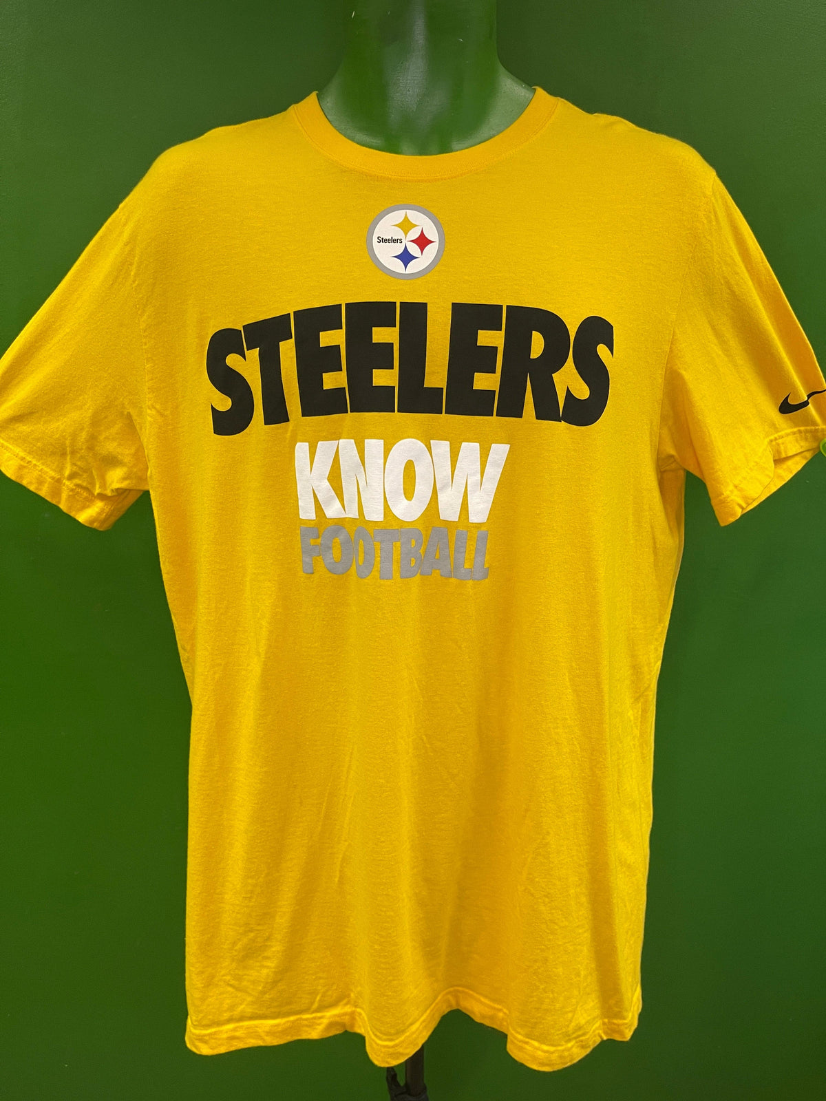 NFL Pittsburgh Steelers Yellow "Steelers Know Football" T-Shirt Men's Large