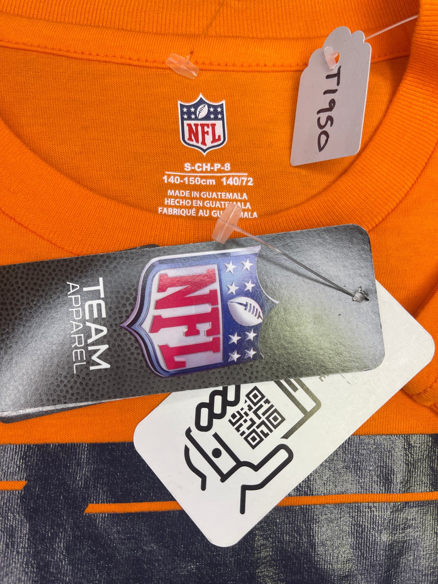 NFL Denver Broncos QR Code Connect T-Shirt Youth Small 8 NWT