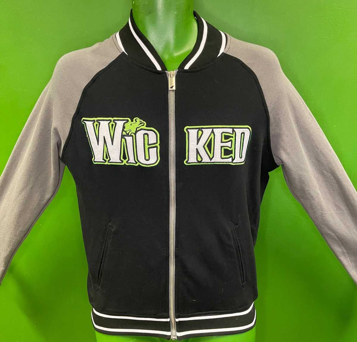 Wicked Musical Stitched Varsity-Style Bomber Jacket Women's Small