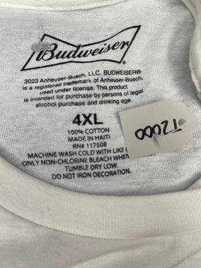 Budweiser White 100% Cotton T-Shirt Men's 4X-Large NWOT