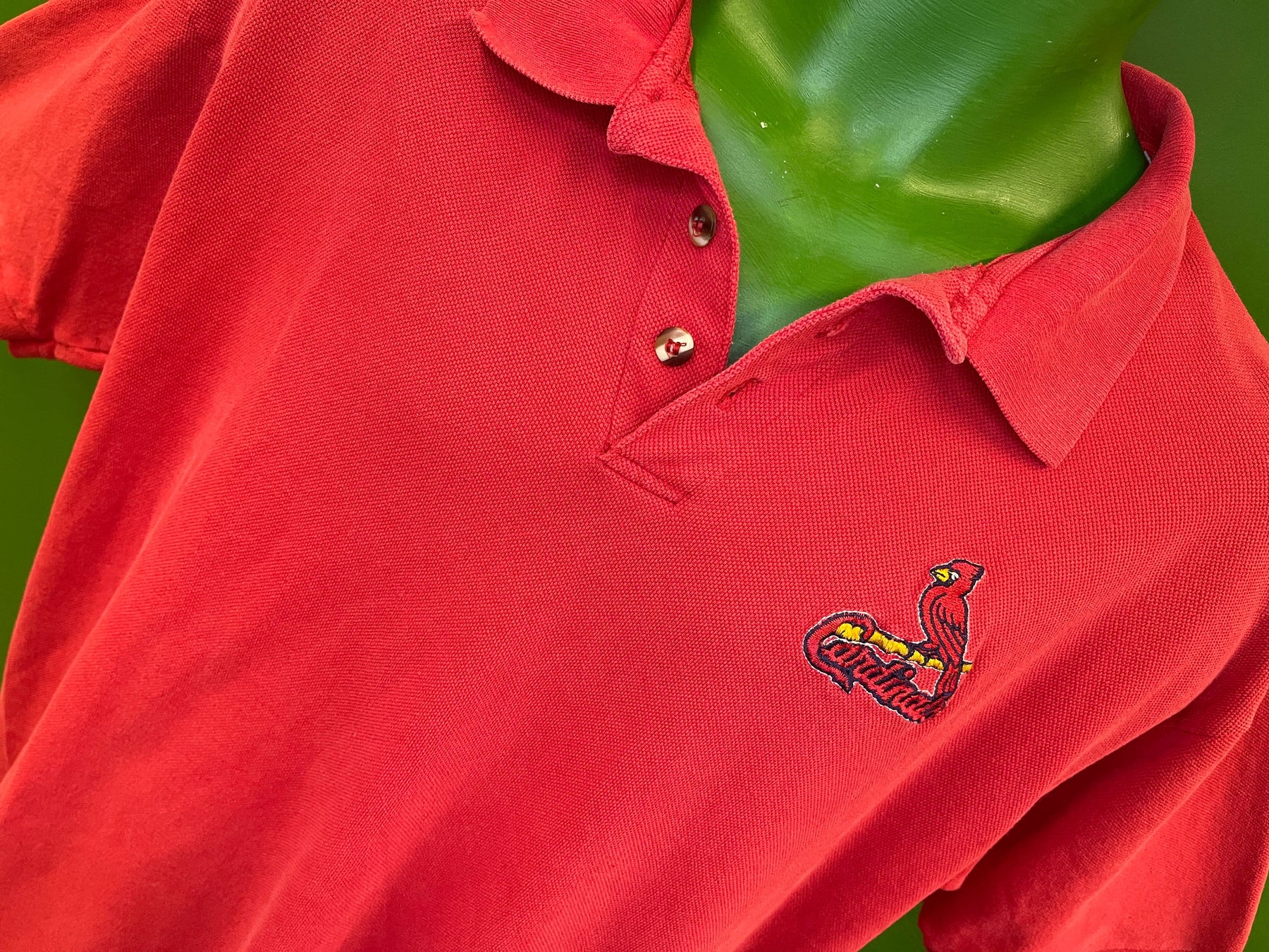 MLB St. Louis Cardinals Red 100% Cotton Golf Polo Shirt Men's X-Large