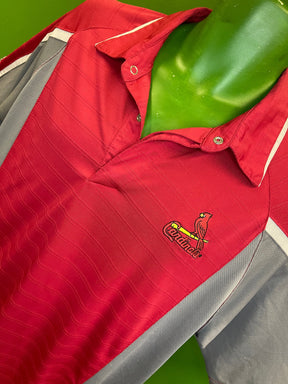 MLB St. Louis Cardinals Striped "Event Staff" Golf Polo Shirt Men's Large