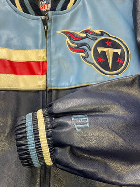 NFL Tennessee Titans GIII Vintage Faux-Leather Bomber Jacket Men's X-Large