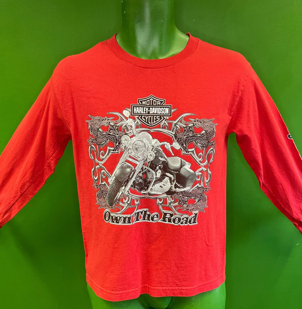Harley-Davidson Motorcycles "Own the Road" Red L/S T-Shirt Youth Medium 10-12