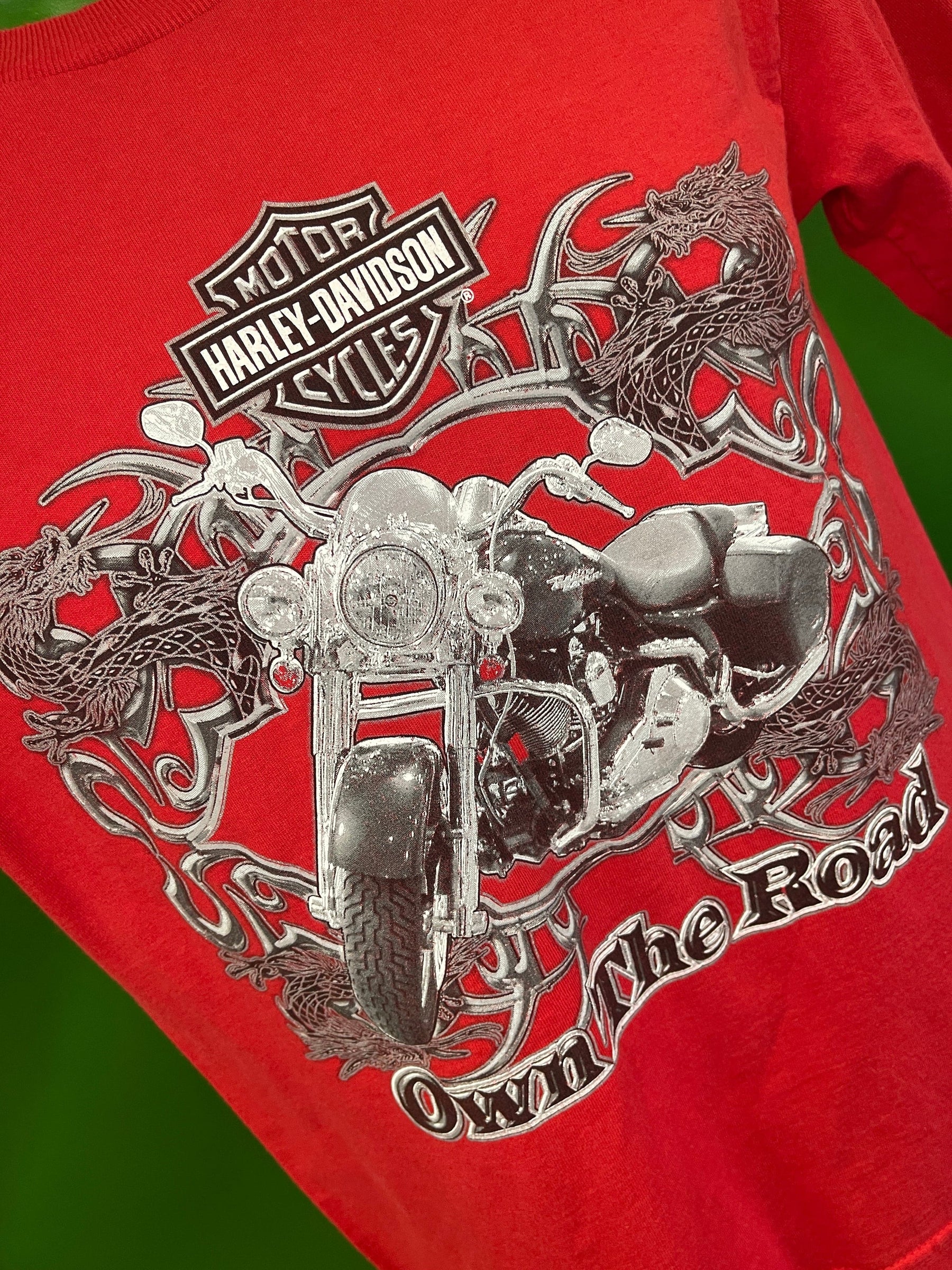 Harley-Davidson Motorcycles "Own the Road" Red L/S T-Shirt Youth Medium 10-12
