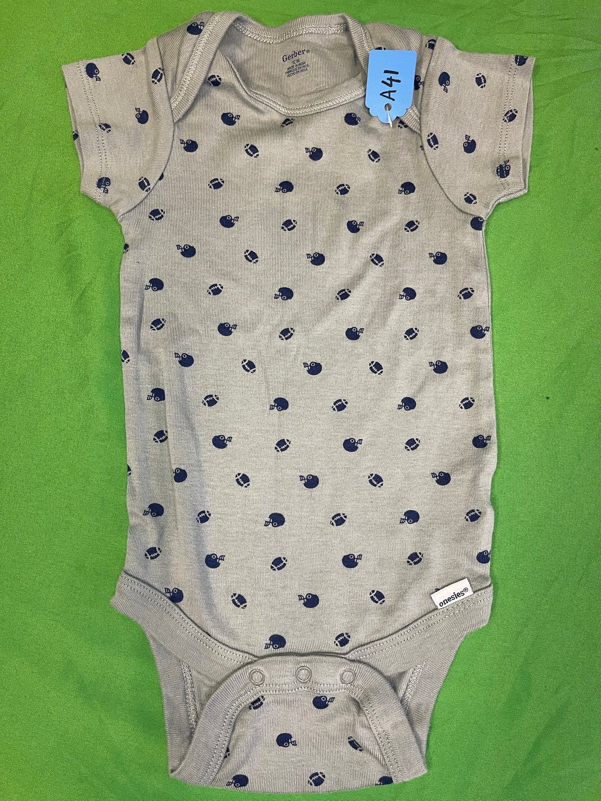 American Football Pattern Bodysuit/Vest Infant Baby 12 Months