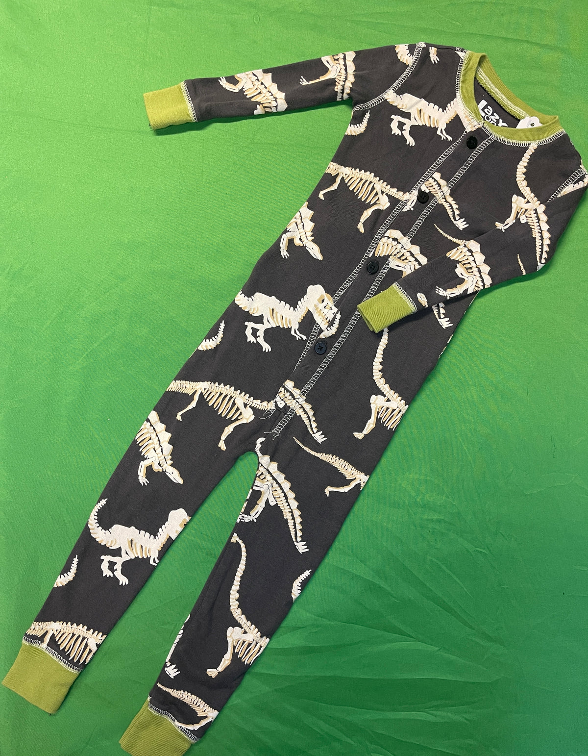 Dinosaur Fossil 100% Cotton Button-Up L/S Romper Toddler 2T