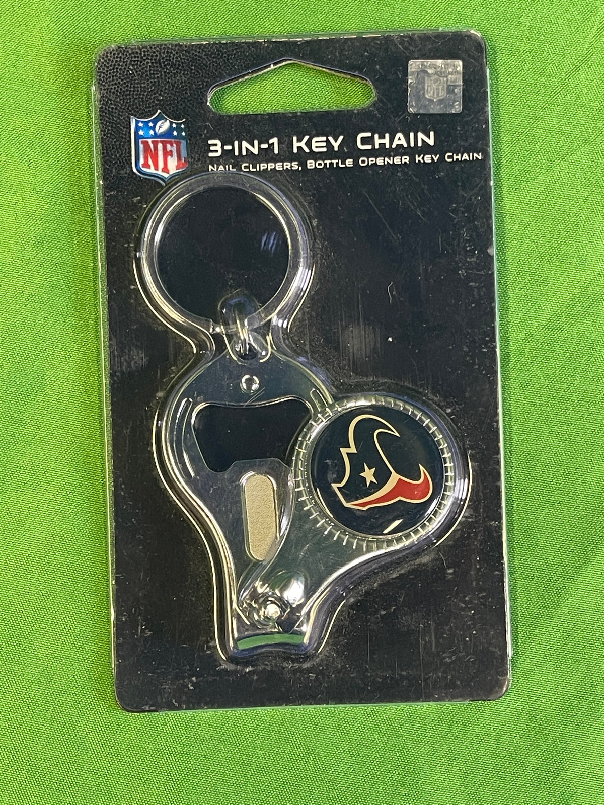 NFL Houston Texans 3-in-1 Keychain Opener Nail Clippers NWT