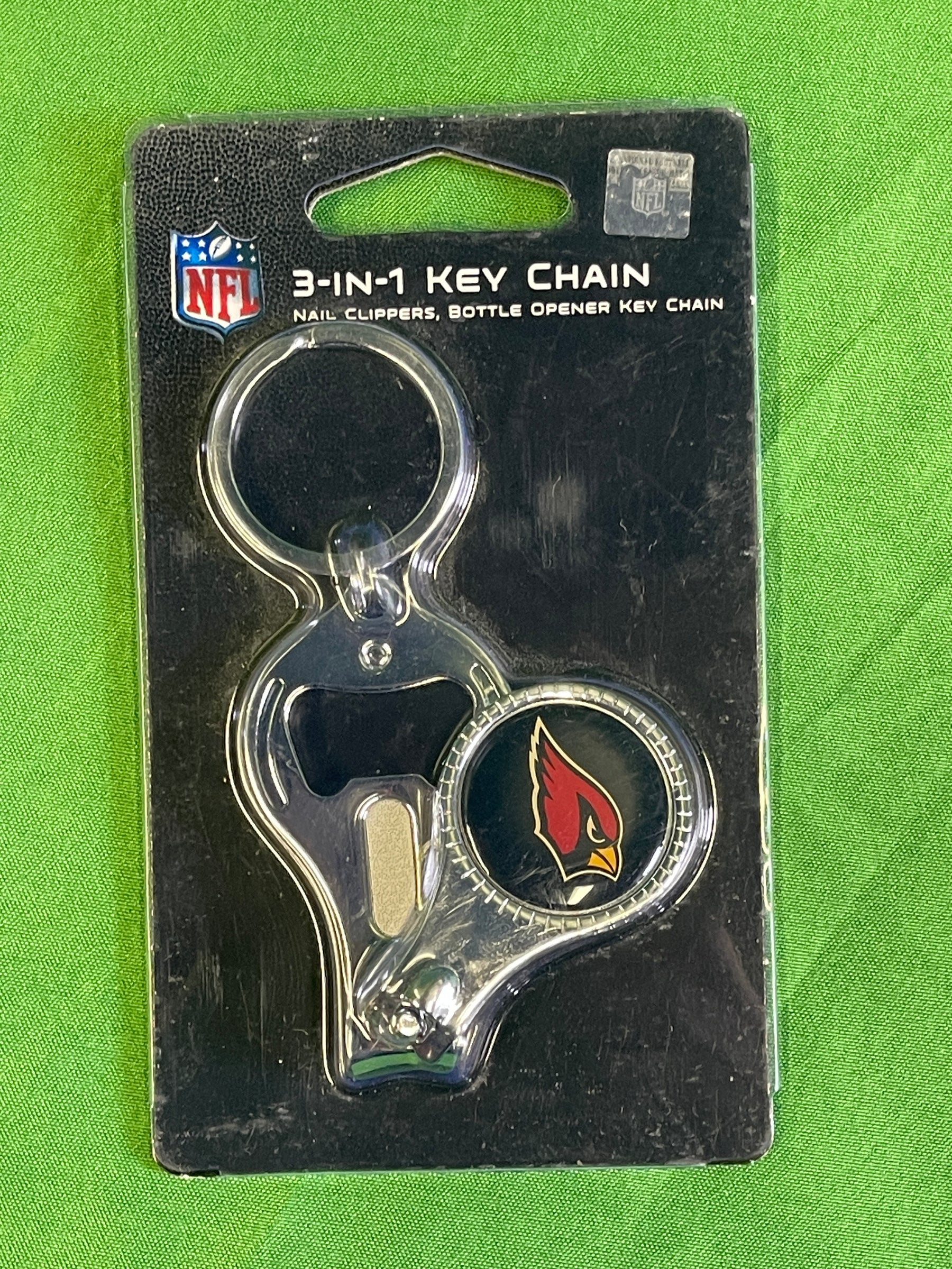 NFL Arizona Cardinals 3-in-1 Keychain Opener Nail Clippers NWT