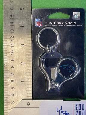 NFL Carolina Panthers 3-in-1 Keychain Opener Nail Clippers NWT