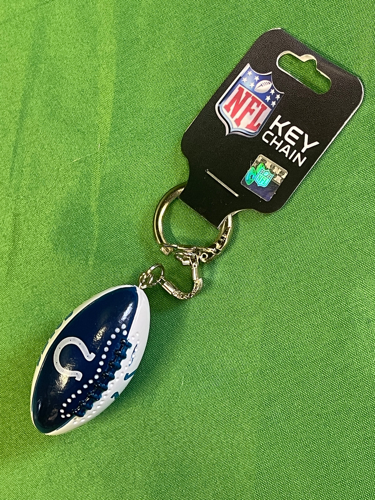 NFL Indianapolis Colts Football Shaped Keychain Key Ring NWT