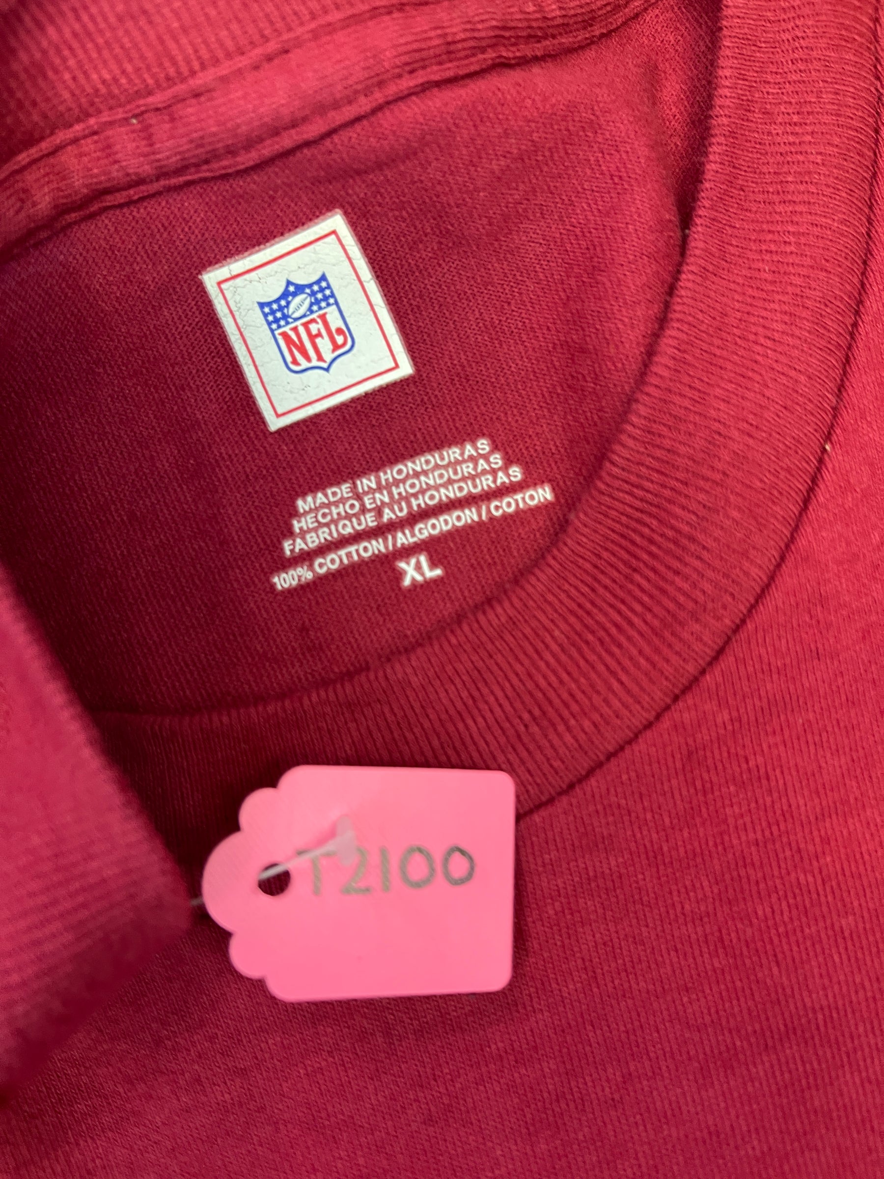 NFL Washington Commanders (Redskins) 100% Cotton L/S T-Shirt Men's X-Large