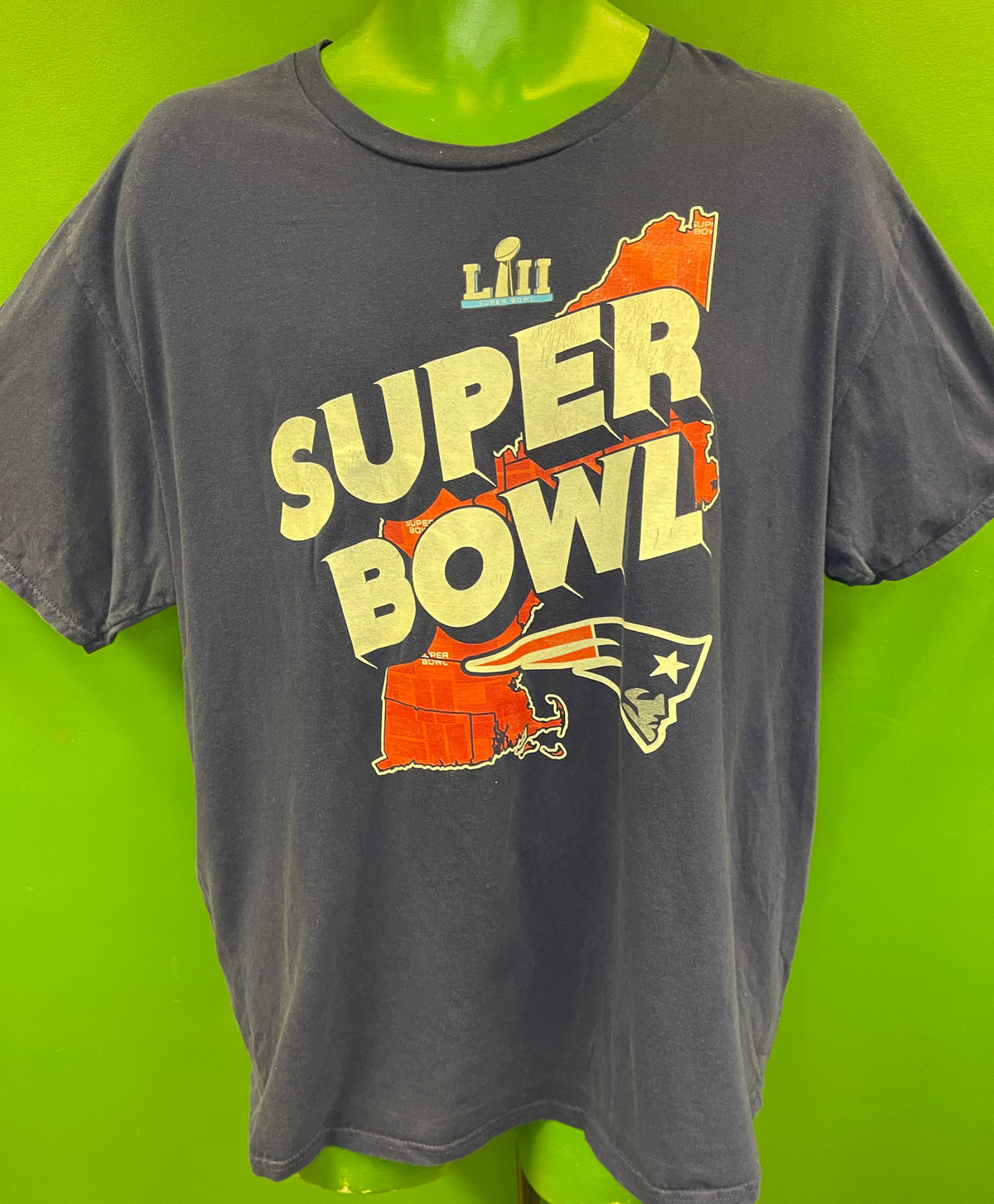 NFL New England Patriots Super Bowl LII 100% Cotton T-Shirt Men's X-Large
