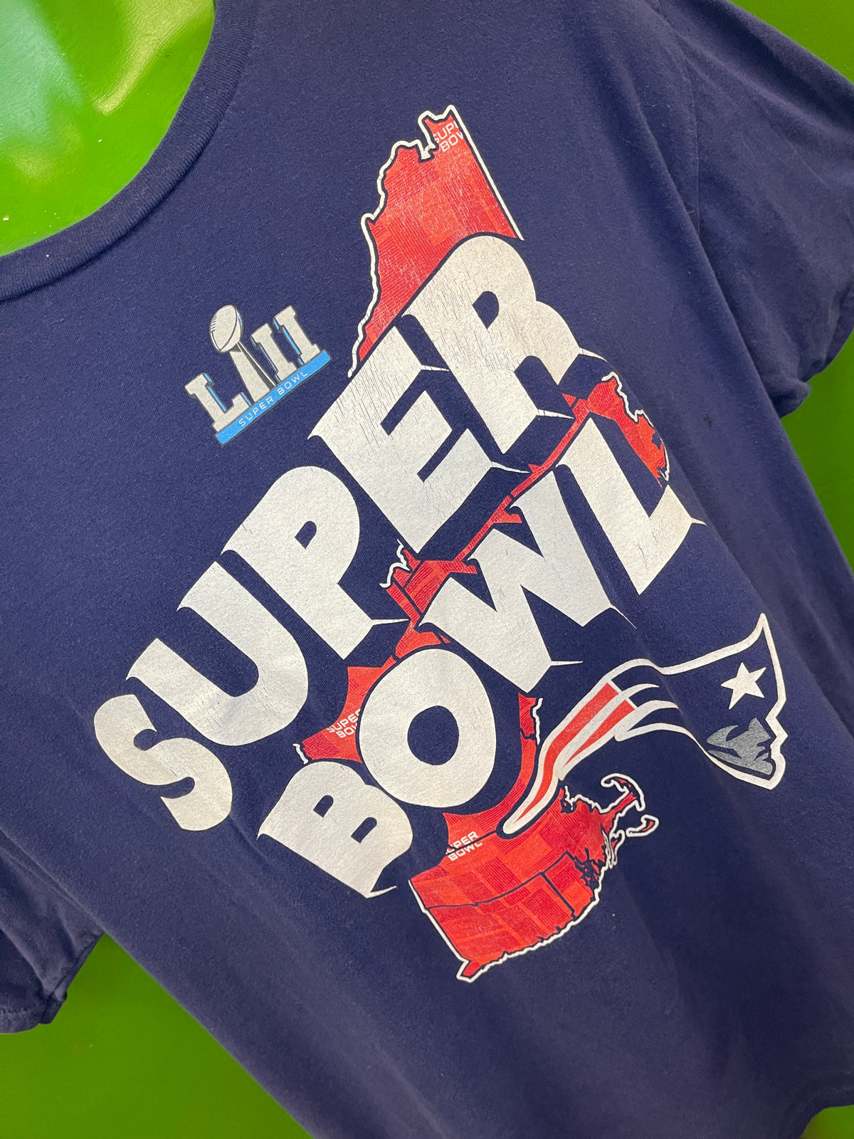 NFL New England Patriots Super Bowl LII 100% Cotton T-Shirt Men's X-Large