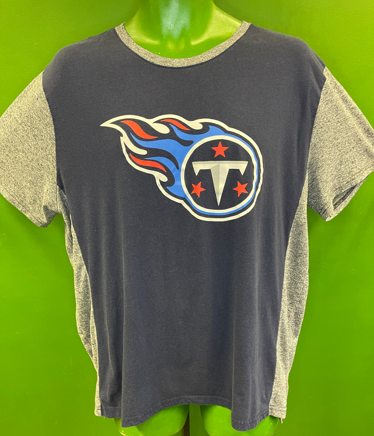 NFL Tennessee Titans Heathered Grey Colourblock T-Shirt Men's X-Large