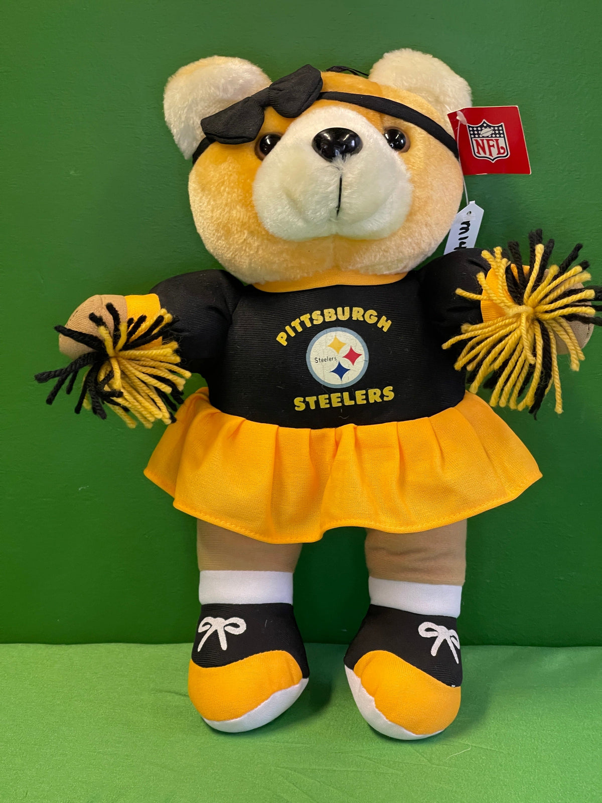 NFL Pittsburgh Steelers Good Stuff 12" Cheerleader Stuffed Cuddly Toy Bear
