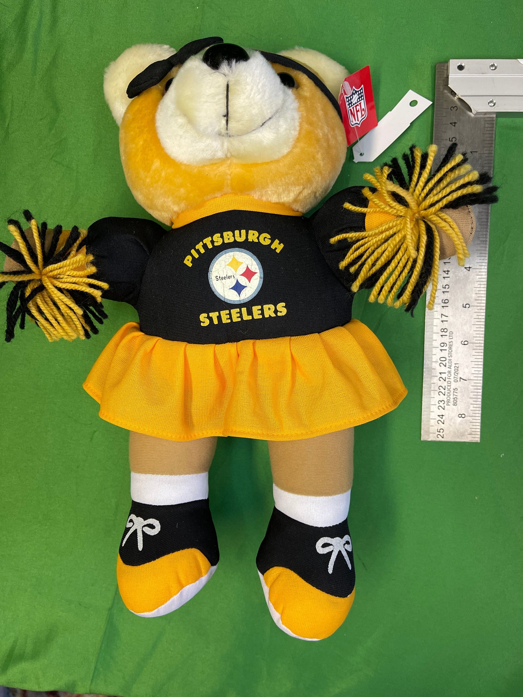 NFL Pittsburgh Steelers Good Stuff 12" Cheerleader Stuffed Cuddly Toy Bear