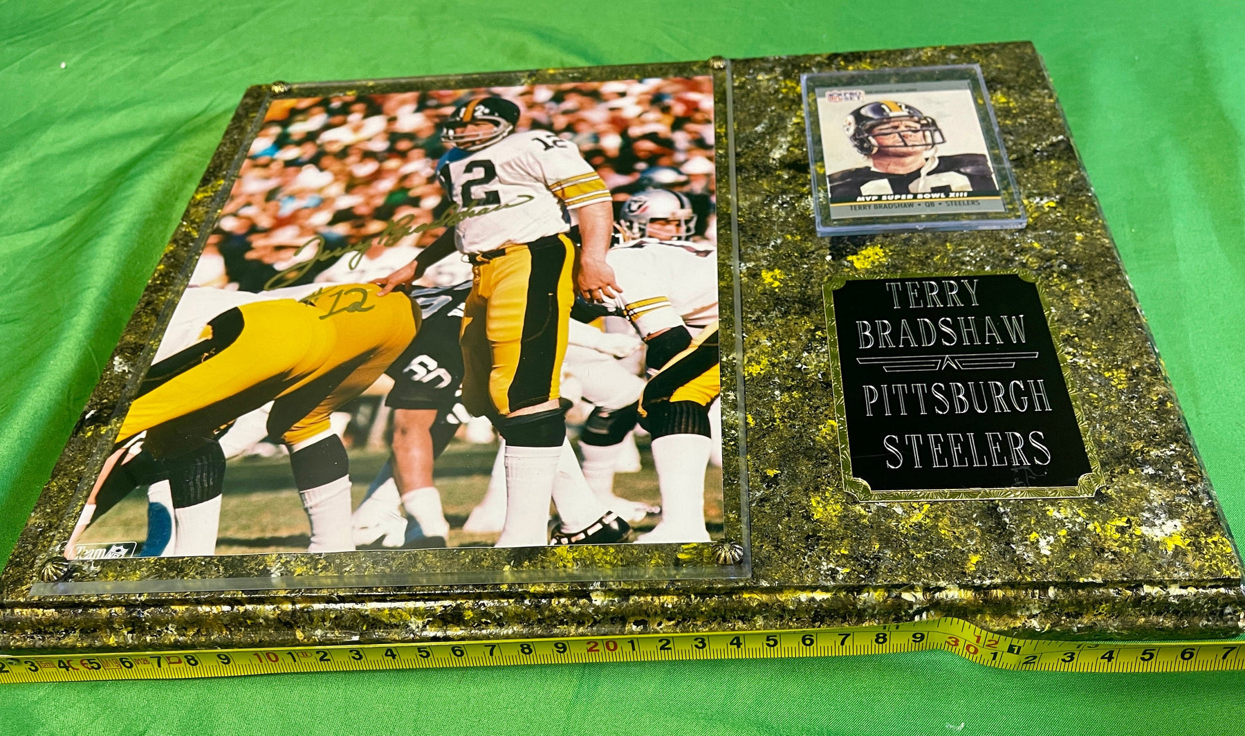 NFL Pittsburgh Steelers Terry Bradshaw #12 COA Autographed Plaque