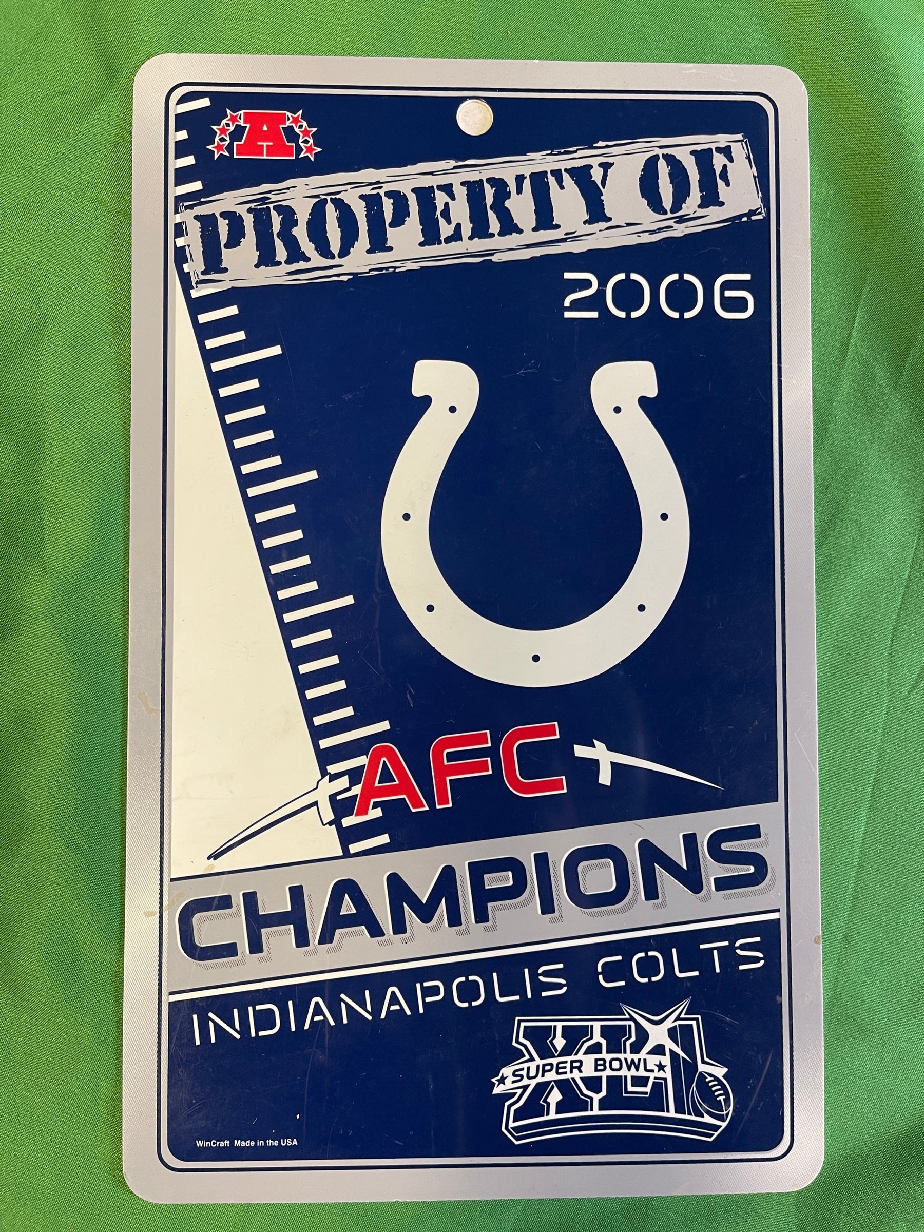 NFL Indianapolis Colts "Property of AFC Champions" Plastic Sign