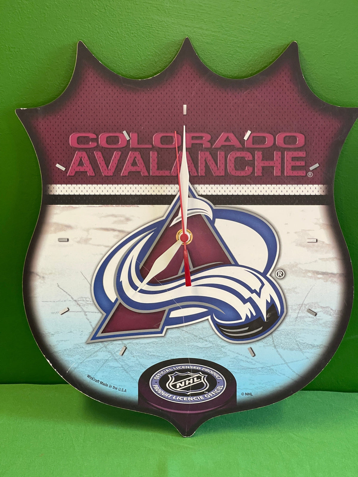 NHL Colorado Avalanche Shield Shaped Wall Clock
