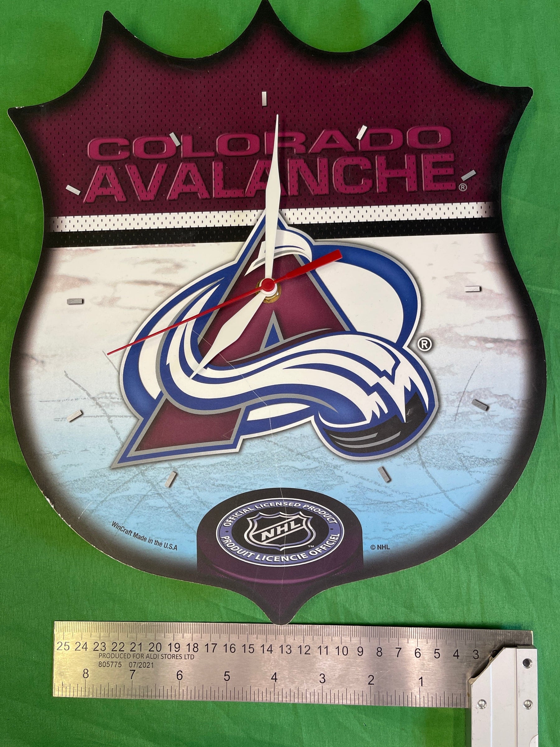 NHL Colorado Avalanche Shield Shaped Wall Clock