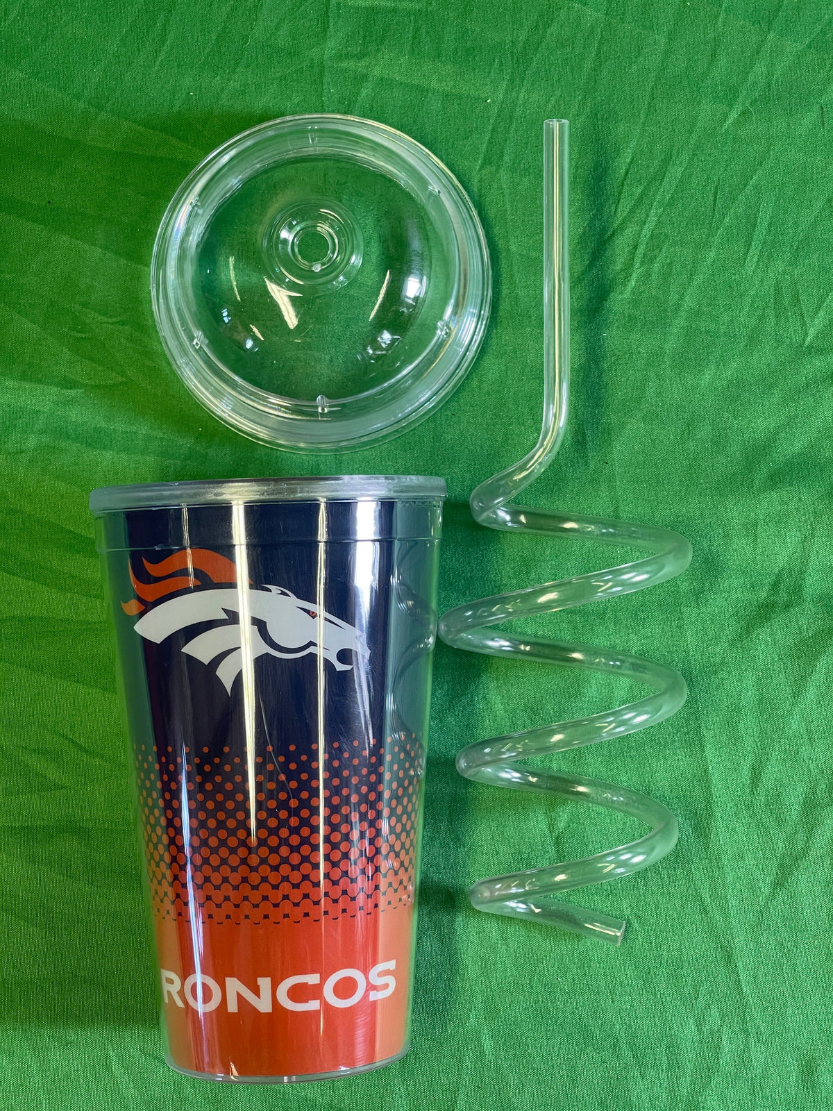 NFL Denver Broncos 16 oz Acrylic Double Wall Tumbler w/Lid NWT