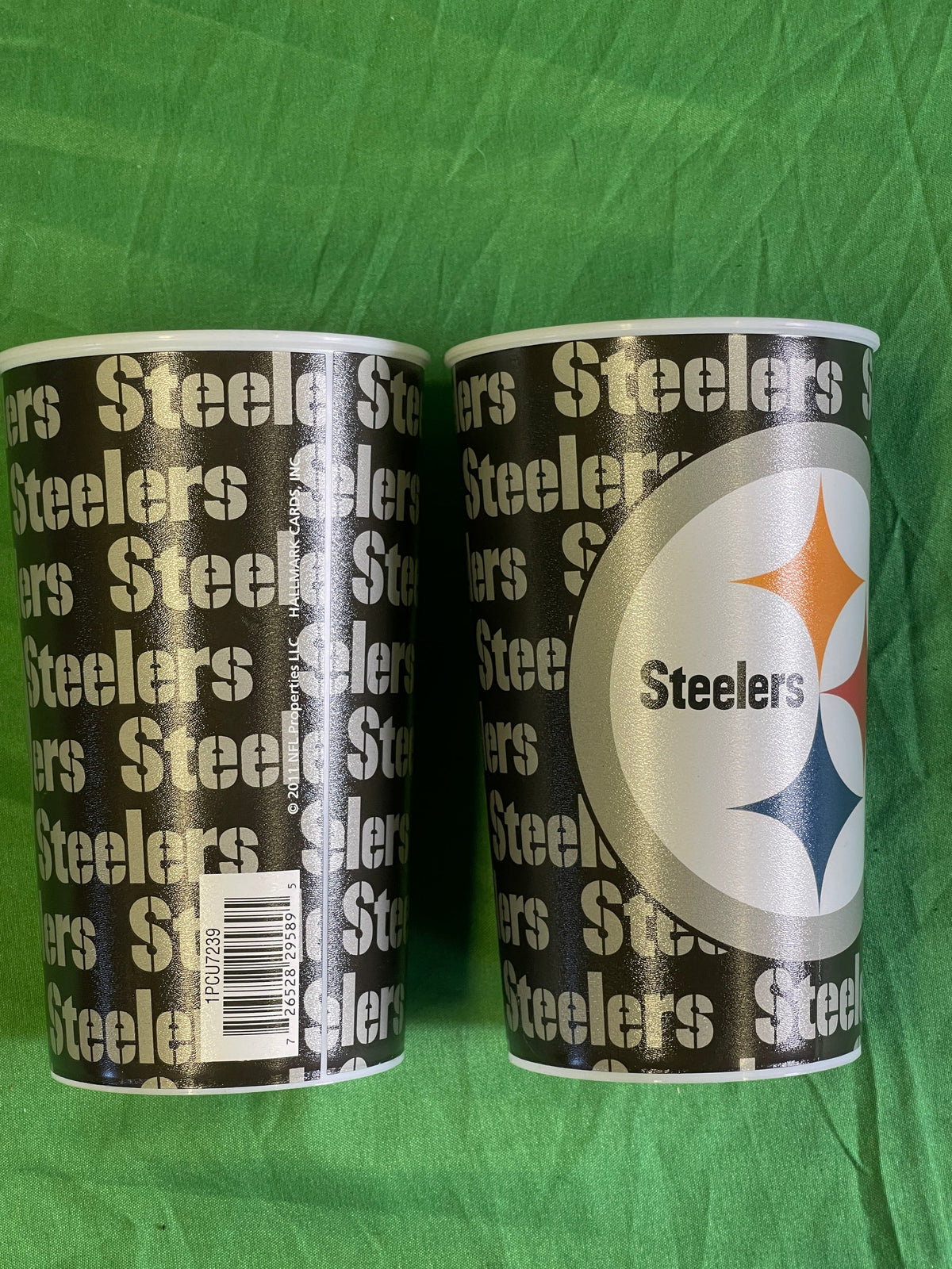 NFL Pittsburgh Steelers Set of 2 16 oz Pint Sized Plastic Tumblers