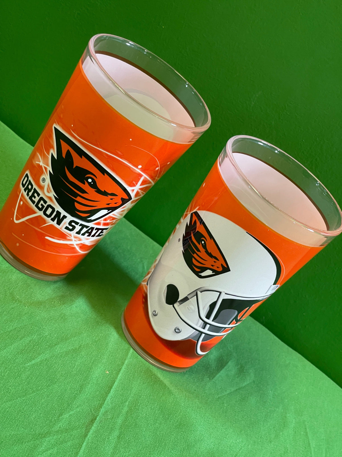 NCAA Oregon State Beavers Licensed Set of 2 16 oz Pint Glasses/Tumblers NWT