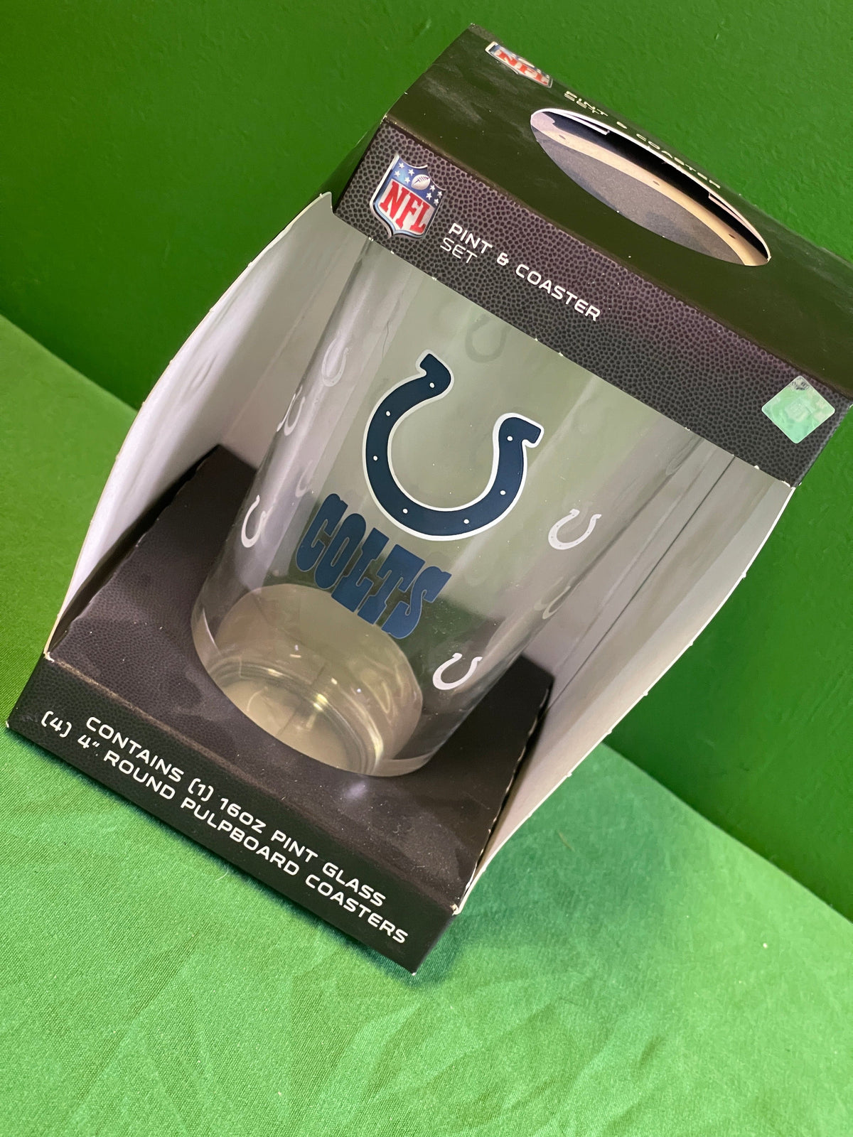 NFL Indianapolis Colts Pint Glass & Coaster Gift Set NWT