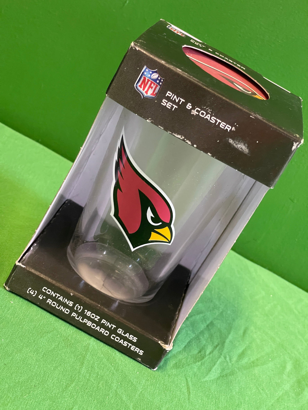 NFL Arizona Cardinals Pint Glass & Coaster Gift Set NWT