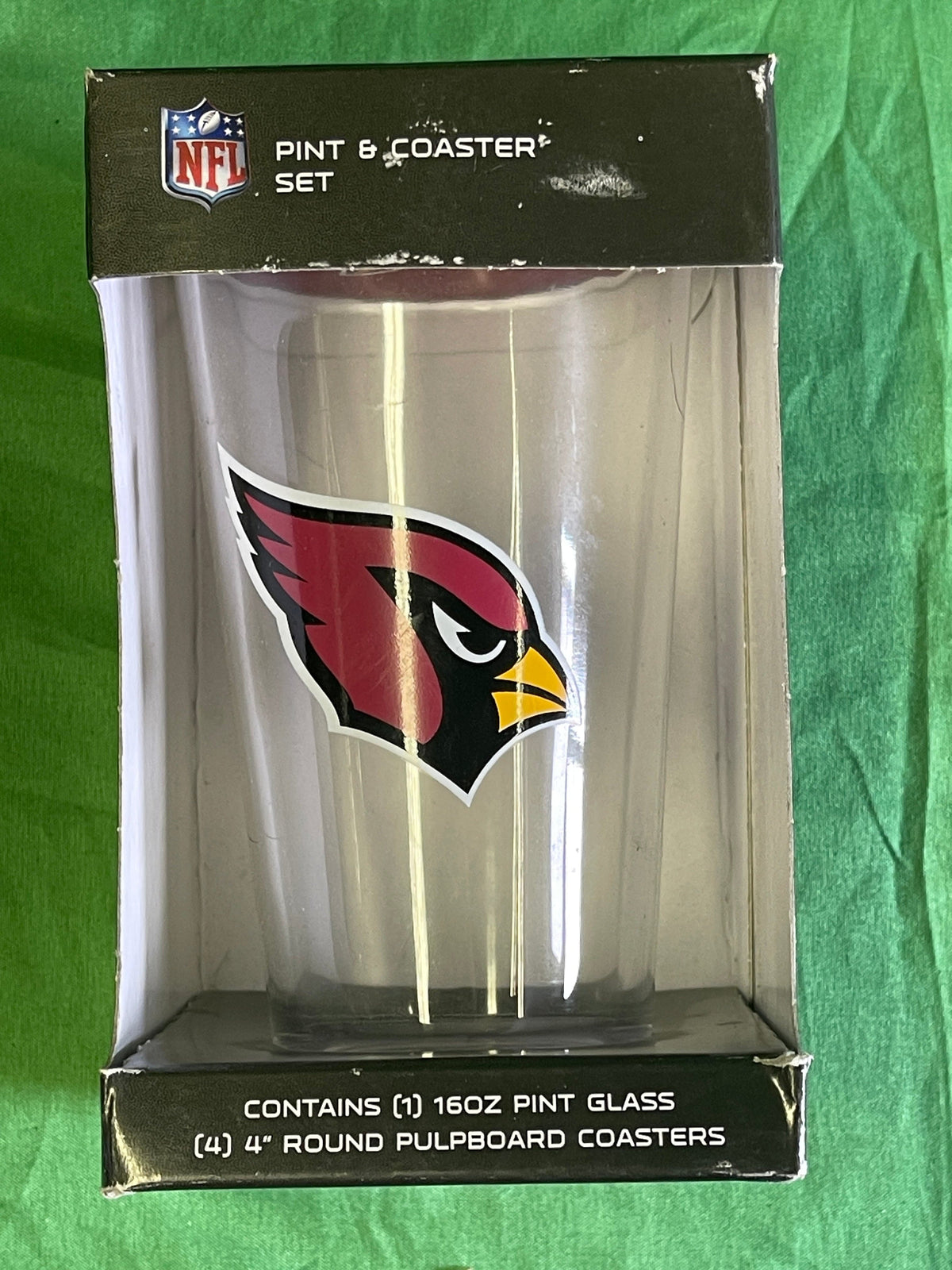 NFL Arizona Cardinals Pint Glass & Coaster Gift Set NWT