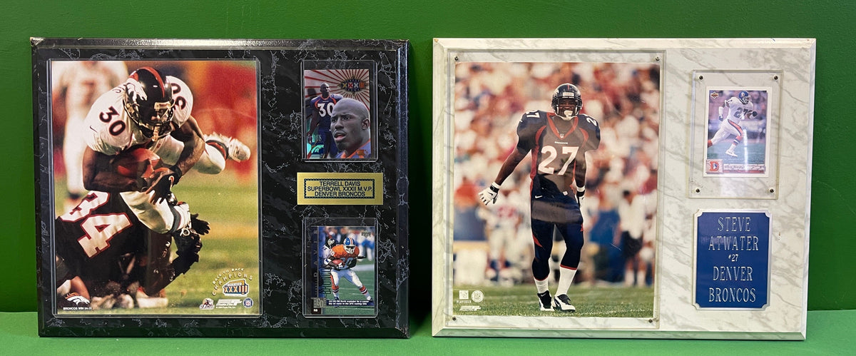 NFL Denver Broncos Terrell Davis #30 Steve Atwater #27 Lot of 2 Plaques