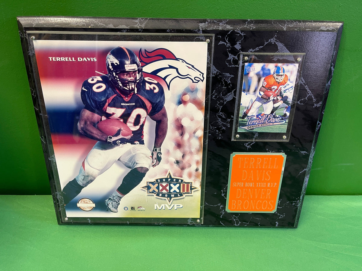 NFL Denver Broncos Terrell Davis #30 Super Bowl XXXII XXXIII Plaque