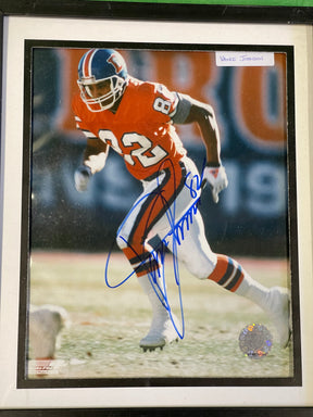 NFL Denver Broncos Vance Johnson #82 COA Autographed 8x10 Photo in Frame