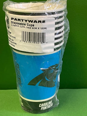 NFL Carolina Panthers Set of 8 16 oz Disposable Party Paper Cups NWT