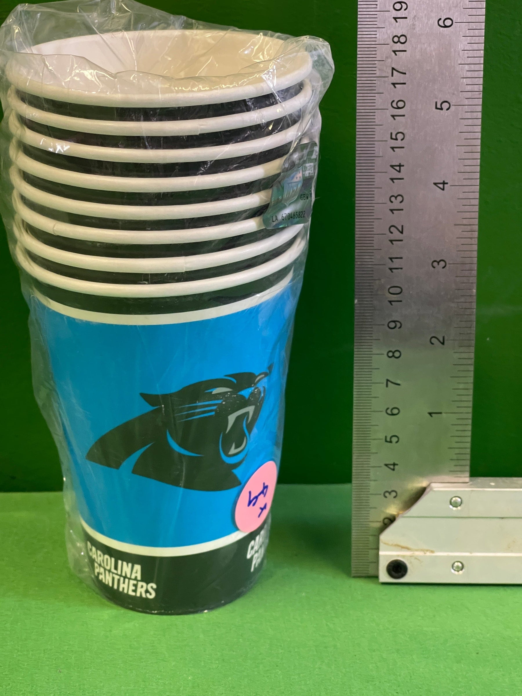 NFL Carolina Panthers Set of 8 16 oz Disposable Party Paper Cups NWT