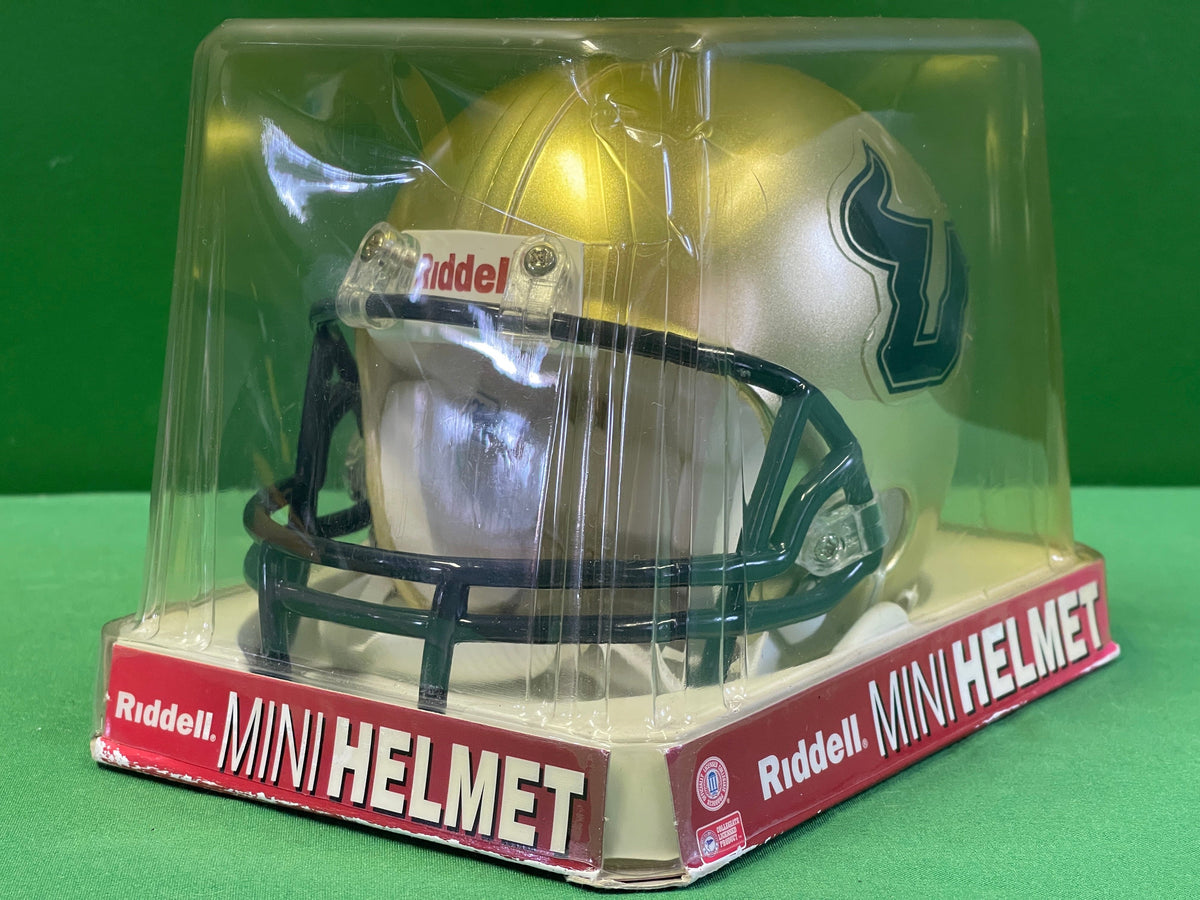 NCAA South Florida USF Bulls Riddell 2010 Gold Mini Helmet NWT