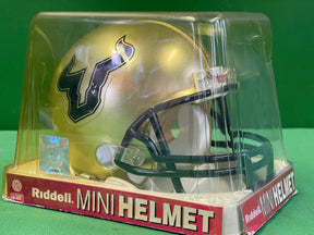 NCAA South Florida USF Bulls Riddell 2010 Gold Mini Helmet NWT