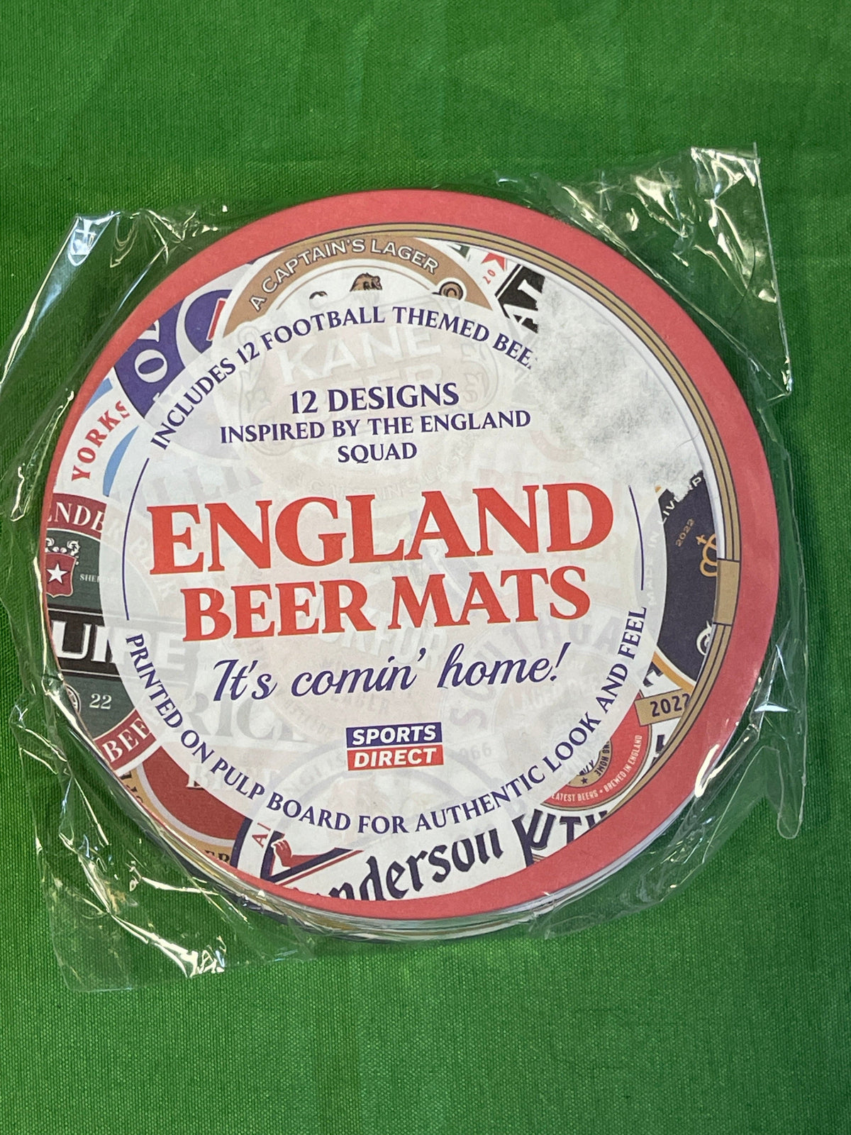 Set of 12 England Squad Inspired Beer/Pub Mats Classic Coasters NWT