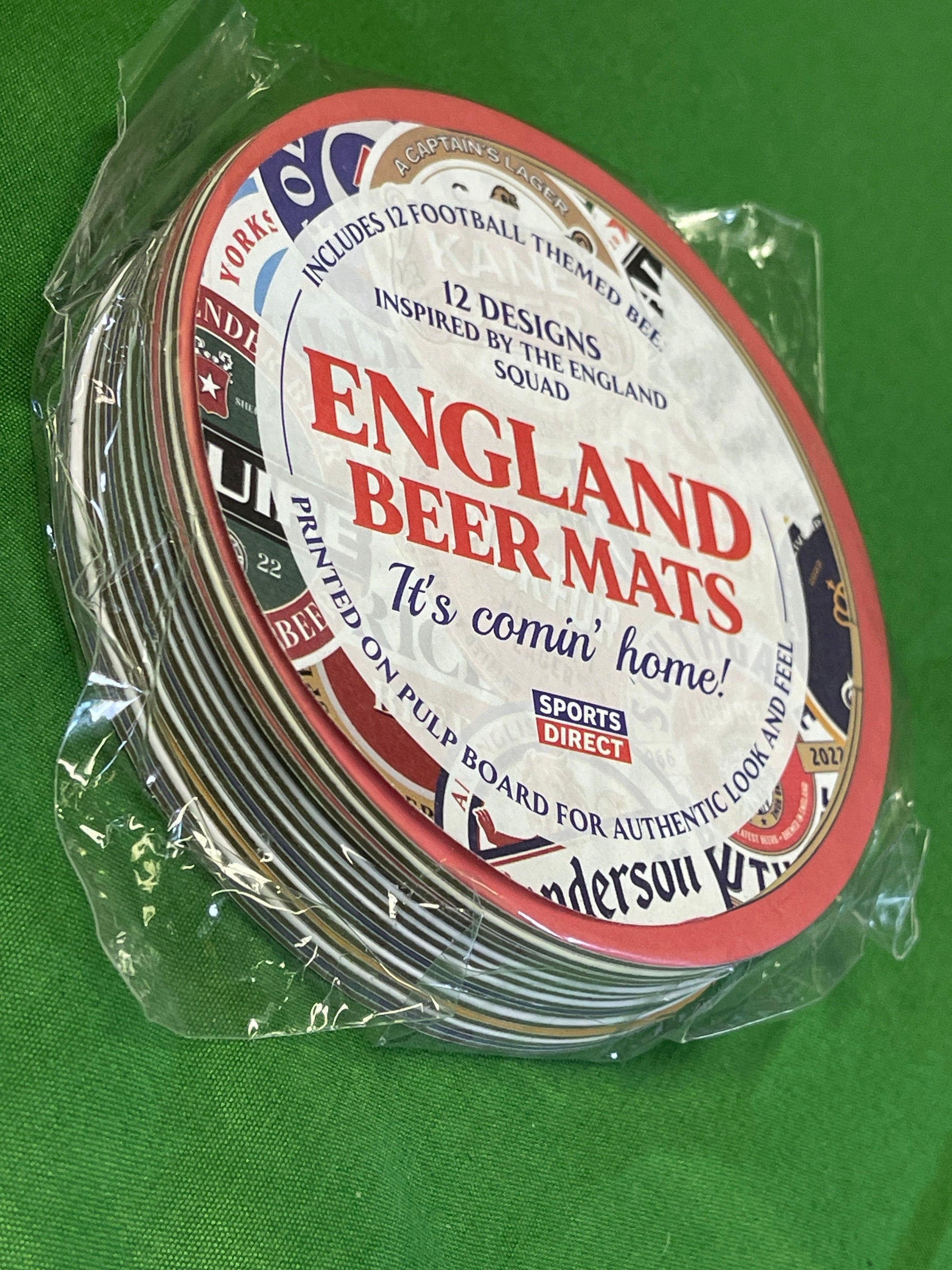 Set of 12 England Squad Inspired Beer/Pub Mats Classic Coasters NWT