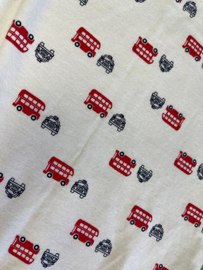 London Bus & Black Cab Pattern Bodysuit/Vest Infant Toddler 18 Months