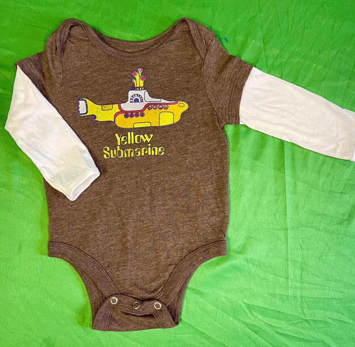 The Beatles "Yellow Submarine" Layered Look L/S Bodysuit/Vest 6-12 Months